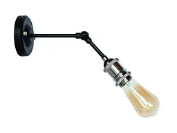 Бра настінне Levistella 752WH1201-1, E27, 60W, чорний з хромованим патроном, сучасний стиль для дому