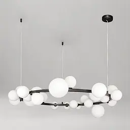 Люстра світильник у стилі лофт молекула Levistella 918LP267-24 BK+WH