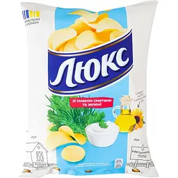 Чипси  Люкс зі смаком сметани та зелені 105 г