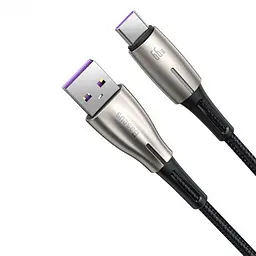 Кабель Baseus Water Drop-shaped Lamp Super Charge Cable USB to Type-C 66W 1m CATSD-M01 Black - мініатюра 5