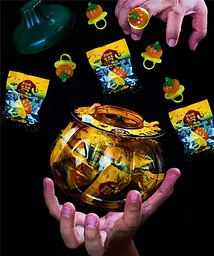 Набір льодяників Halloween Ring Candy Pumpkin Ring у формі гарбузового кільця 18шт, 180г - мініатюра 4