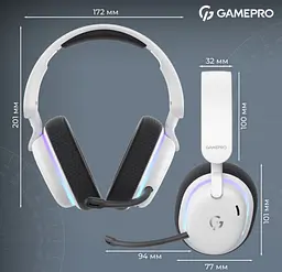 Ігрові бездротові навушники GamePro HSW-250 7.1 Bragi Asgard RGB Tri-Mod White - мініатюра 17