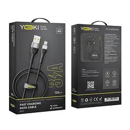 Кабель для заряджання та обміну даними USB Yoki YK-EX11 EXTRA Series USB / MicroUSB 60W 3A/20V 1.2 m Black - мініатюра 2