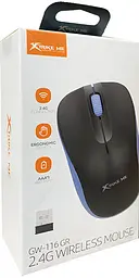 Мишка XTRIKE ME GW-116 бездротова 2.4G 1000dpi 3 кнопки сіра - мініатюра 2