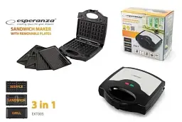 Вафельница-Сэндвичница-Гриль 3 в 1 Esperanza EKT005 Muffuletta - мініатюра 4