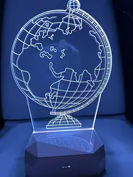 Світильник нічник 3D глобус USB, акумулятор з пультом - мініатюра 4
