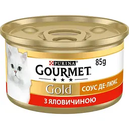 Вологий корм для котів Gourmet Gold Соус Де-люкс з яловичиною 85 г 12530870