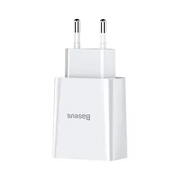 Адаптер мережевий BASEUS Speed Mini Dual U Charger 2USB вихода 10.5W біле (CCFS-R02)