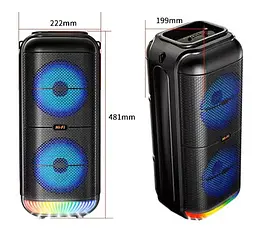 Портативна Bluetooth колонка ZQS-6227 акустична система з мікрофоном та RGB підсвічуванням Чорний - мініатюра 8