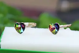 Кільце Xuping Jewelry сердечко Сваровскі зелене хамелеон р 18 золотисте - мініатюра 3