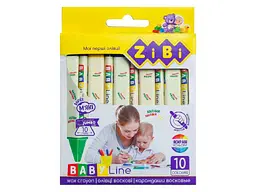 Олівці ZIBI воскові JUMBO 10 кольорів, трикутні BABY Line ZB.2482