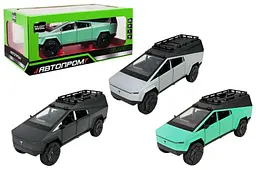 Іграшкова машинка пікап Tesla Cybertruck Camping 1:24 Автопром світлозвукові ефекти AP7727, коробка р.28x16x12, 8см