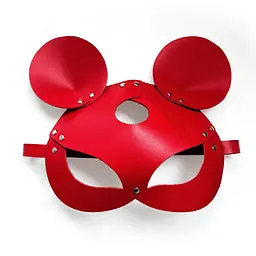 Шкіряна маска мишки Art of Sex - Mouse Mask, колір Червоний - мініатюра 3