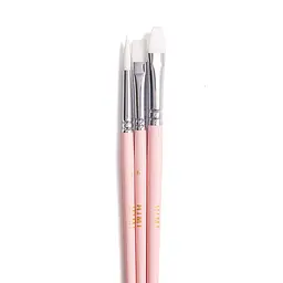 Набір пензлів HIMI 3 шт. круглий, плоский, овальний, Pink Edition - мініатюра 2