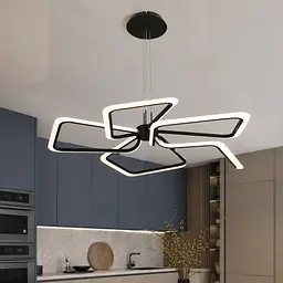 Велика чорна підвісна люстра LED з 5 квадратними рамками Artlight 2406-5DL-BK