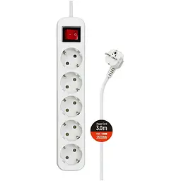 Мережевий фільтр живлення ColorWay CW-PSEA53W, 5 розеток/ 3M white (CW-PSEA53W)