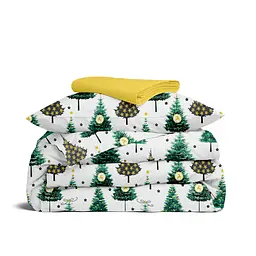 Дитяча постільна білизна в ліжечко CHRISTMAS CS1, зелений (ChristmasTreesWhite_Summer99_140)