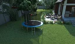 Батут Hop-Sport 10ft (305см) синій з внутрішньою сіткою - мініатюра 7