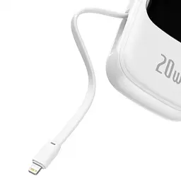 Портативна батарея Powerbank Baseus Qpow Digital Display Quick 20000 mAh 20 With Type-C Cable PPQD-H02 White - мініатюра 2