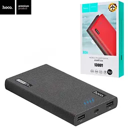 Портативна батарея Power Bank Hoco Wooden 13000mAh Grey B36 - мініатюра 2