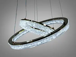 Підвісна LED люстра Diasha 1712/500+300G для спальні та вітальні, золото, 2 кільця, 54 W, освітлення 10-16 м2 - мініатюра 3