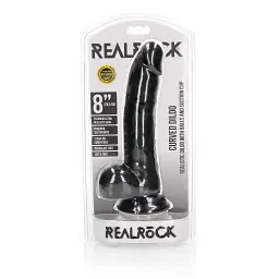 Фалоімітатор RealRock Straight Realistic 8" 23 см (чорний) - мініатюра 9