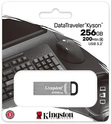 USB Flash накопичувач Kingston 256GB DataTraveler Kyson USB 3.2 silver/black (DTKN/256GB) - мініатюра 3