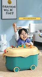 Багатофункціональний ящик для зберігання іграшок Poppet Каченя Оранж на колесах середній (PP-001O-M) - мініатюра 5