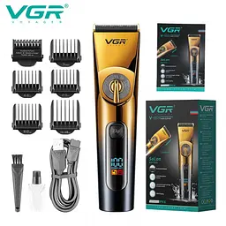 Машинка для стриження VGR V-663 Акумуляторна з дисплеєм і регулюванням довжини 0.5-19 мм