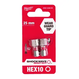 Біта SHOCKWAVE MILWAUKEE, Hex10, 25мм, (2 шт) (заміна на 4932500384) - мініатюра 2