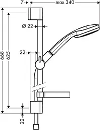 Душовий гарнітур Hansgrohe Сromа 100 Vario 27772000, Хром - мініатюра 2