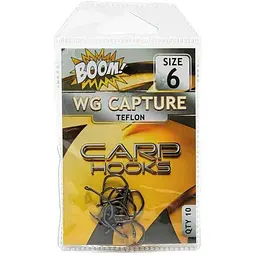Гачок для мирної риби BOOM Wide Gape Сapture №6 (10 шт/уп) (Teflon)