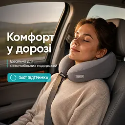 Подушка дорожня ортопедична з кейсом Idea Travel Premium ефектом пам'яті 27х26х17 см (8-36364) - мініатюра 6