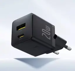 МЗП Baseus Palm Fast Charger Type-C+USB 20W + Cable Type-C to Type-C P101111608113-01 Black - мініатюра 4