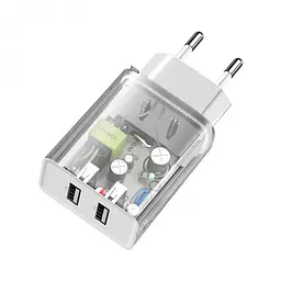 Зарядний пристрій Baseus Speed Mini Dual USB 10.5W Білий (CCFS-R02) - мініатюра 6