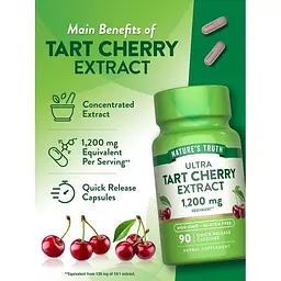 Терпка вишня екстракт Nature's Truth Ultra Tart Cherry Extract 1200 мг 90 капсул швидкого вивільнення (NTH-10081) - мініатюра 4