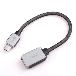 Переходник USB 3.1 Type-C -->USB AF (OTG) кабель 0.2м, оплетка, OEM