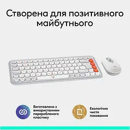Комплект (Клавіатура та Миша) Logitech Pop Icon Combo (920-013141) Off-White - мініатюра 10