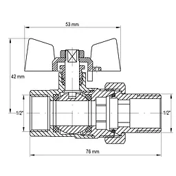 Кран з американкою Koer 1/2" KR.227.W білий KR0015 - мініатюра 3