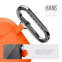 Силіконовий чохол для навушників Apple AirPods 4, Hang Case, помаранчевий, ультратонкий захисний кейс товщиною 2 мм, захист від подряпин, пилу та ударів, компактний, з карабіном для кріплення, ArmorStandart (ARM81288) - мініатюра 4