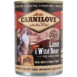 Вологий корм Carnilove Lamb & Wild Boar для собак ягня та кабан 400 г