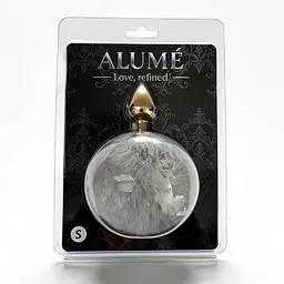 Металлическая анальная пробка с хвостиком ALUME, S - миниатюра 2