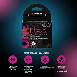 Презервативи One Flex графенові ультратонкі 3 шт. (ROZ6400230470) - мініатюра 3