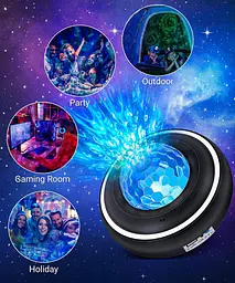 Проектор галактики зірки нічні Bluetooth-динамік - мініатюра 7