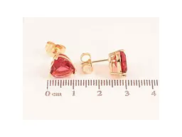 Сережки Xuping пусети M&L 18K "Малинові кристальні серця" 9х9мм 303596 - мініатюра 2