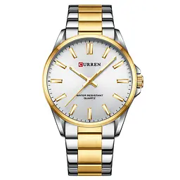 Наручний годинник чоловічий 9090 Silver-Gold-Silver Curren acs0031463