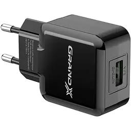 Мережевий зарядний пристрій Grand-X (1xUSB 5В/2.1А) Black (CH-03B) - мініатюра 4
