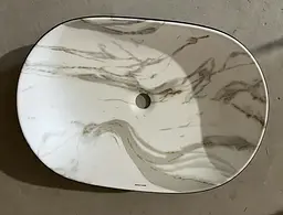 Умивальник накладний Mixxus Premium Ellipse-0105 marble-Black 600x400x150 мм MP6565, Мармур - мініатюра 3