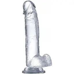 Фалоімітатор Glazed With Balls 22 см (прозорий)