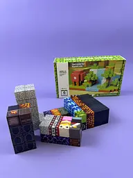 Магнітний конструктор J087-10A за мотивами комп'ютерної гри Minecraft (Майнкрафт), 100 деталей, для створення блоків та персонажів - мініатюра 4